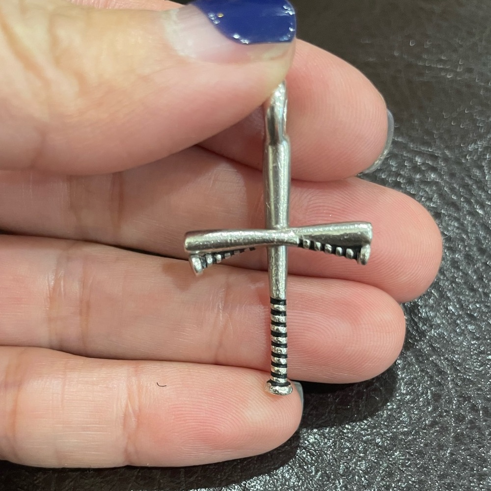 Sterling Silver Baseball Cross